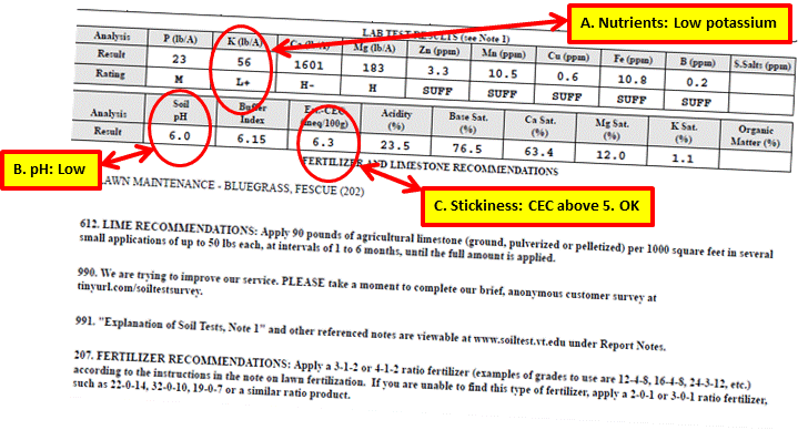 sample test results lawn