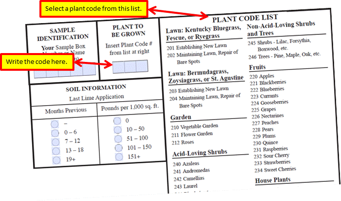 Soil test form