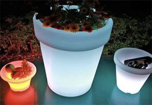lighted flower pots