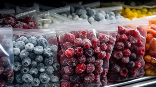 Freezing fruit in bags